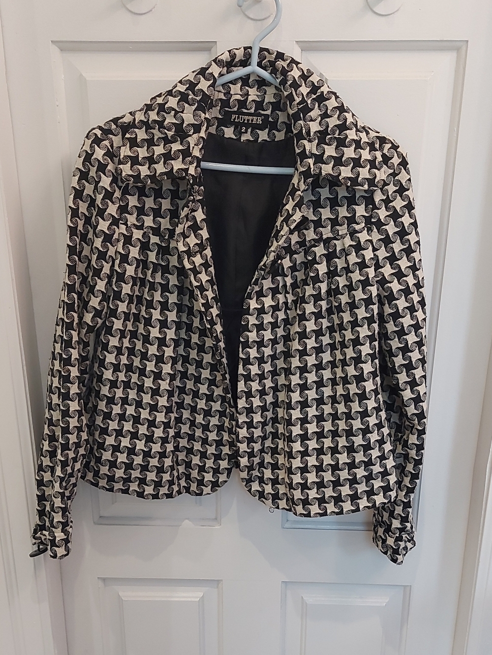 Black & White Patterned Women's Blazer
